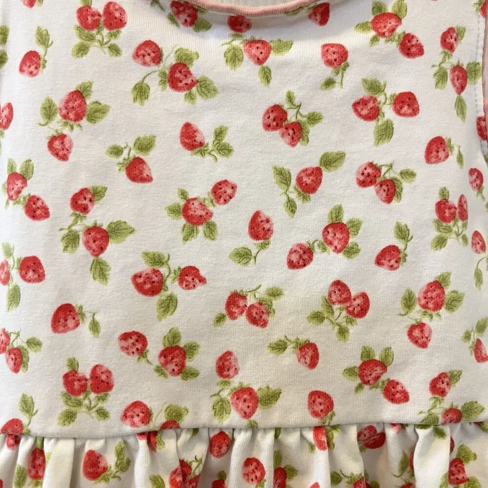 Ralph Lauren Strawberry Stretch Jersey Dress Criss-Cross Straps Girls 18 Months